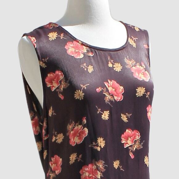 April Cornell Women's Floral Print Maxi Dress Silky Sleeveless Size Small - Picture 1 of 16